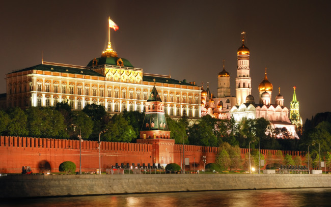 Обои картинки фото города, москва , россия, moscow, russia, kremlin, city, москва, кремль, ночь