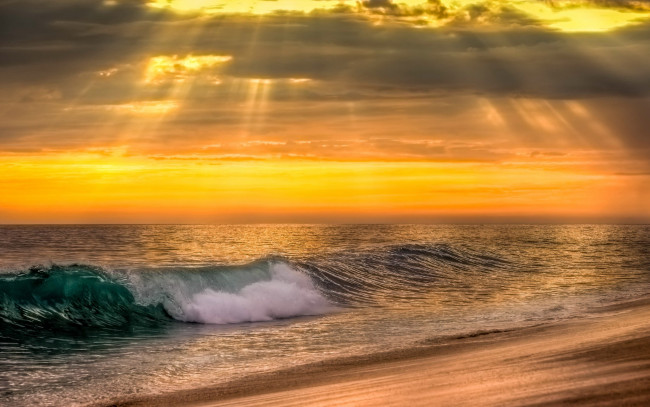 Обои картинки фото природа, восходы, закаты, nature, sunset, sky, sea, ocean, water, wave, закат, море, океан, вода, волны