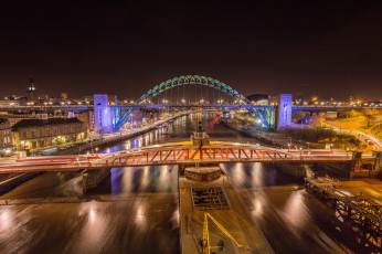 Картинка города -+мосты огни мост река