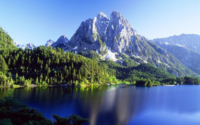 Обои картинки фото природа, реки, озера, деревья, лес, озеро, горы
