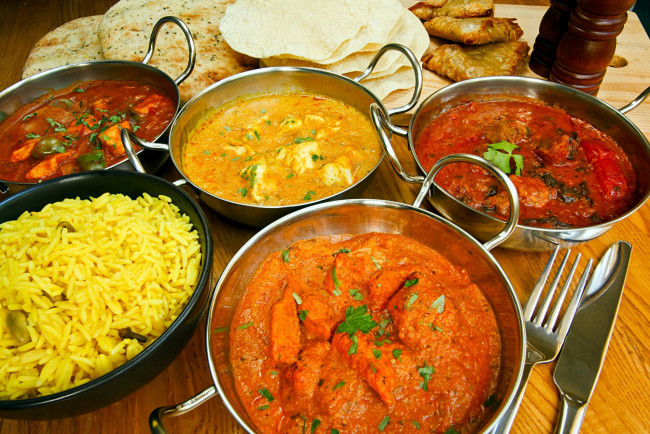 Обои картинки фото еда, вторые блюда, рагу, рис, лепешки, кухня, индийская