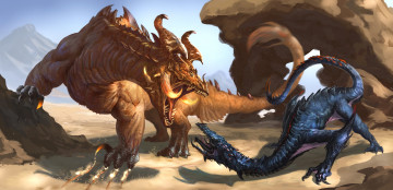 Картинка фэнтези существа драконы фон