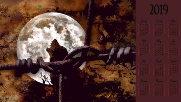 Картинка календари фэнтези проволка луна волк