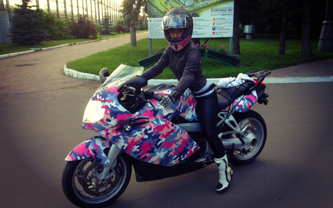 Обои картинки фото мотоциклы, мото с девушкой, татьяна, федорищева