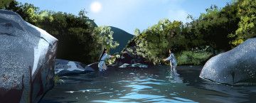 Картинка рисованное кино +мультфильмы вэй усянь не хуайсан рыба река