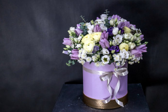 Картинка цветы букеты +композиции розы тюльпаны эустома