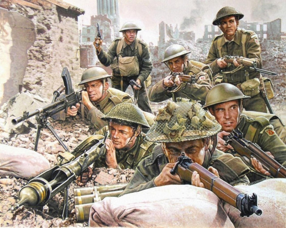 Обои картинки фото british, soldiers, рисованные, армия