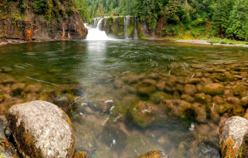 обоя природа, водопады, вода, берег