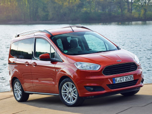 обоя автомобили, ford, tourneo, courier, '2014г, красный