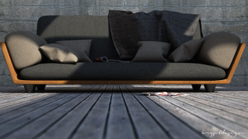Картинка 3д+графика realism+ реализм подушки диван