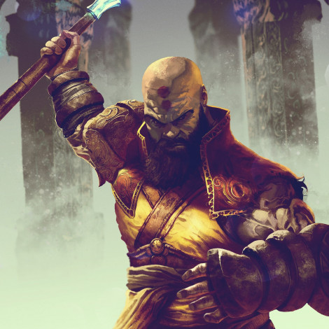 Обои картинки фото видео игры, diablo iii,  reaper of souls, борода, калонны, оружие, воин, мужик