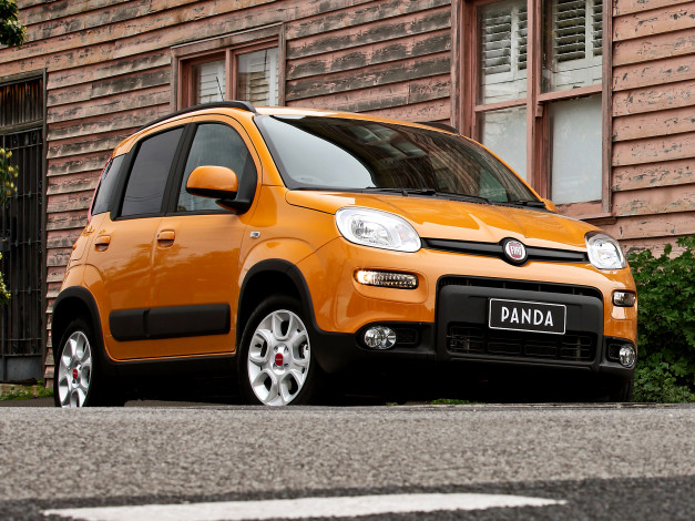 Обои картинки фото автомобили, fiat, panda, trekking, au-spec, 319, 2013, желтый