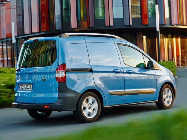 Обои картинки фото автомобили, ford, 2014г, синий, courier, transit