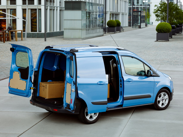 Обои картинки фото автомобили, ford, синий, 2014г, courier, transit