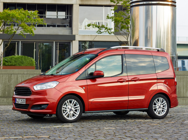 Обои картинки фото автомобили, ford, tourneo, courier, '2014г, красный