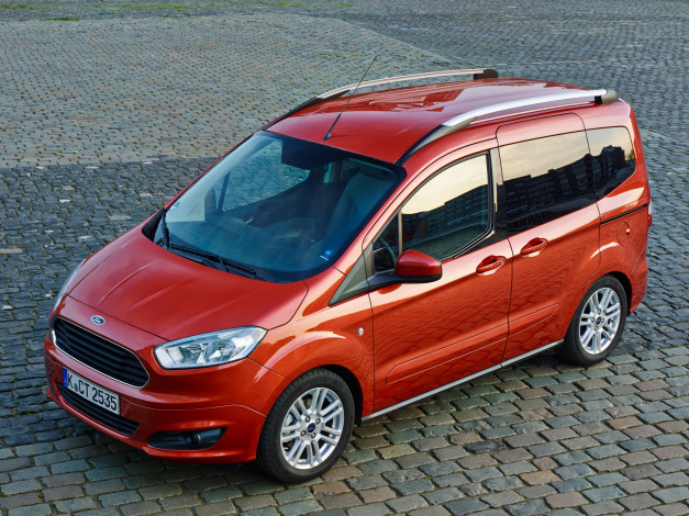 Обои картинки фото автомобили, ford, tourneo, courier, '2014г, красный