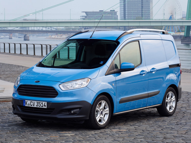 Обои картинки фото автомобили, ford, transit, синий, 2014г, courier