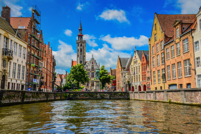 Обои картинки фото города, брюгге , бельгия, канал, улица