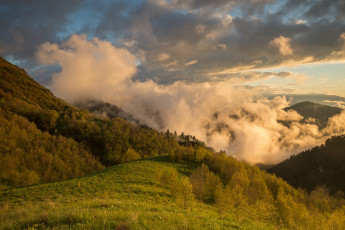Картинка природа пейзажи закат в горах адыгея лето тхач кавказ дмитрий монастырский