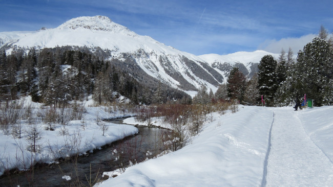 Обои картинки фото природа, реки, озера, река, снег, горы