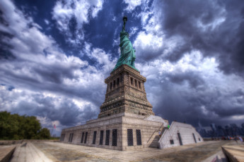 обоя statue of liberty view - new york city, города, нью-йорк , сша, простор