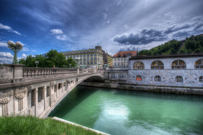 Обои картинки фото ljubljana - slovenija, города, - мосты, простор
