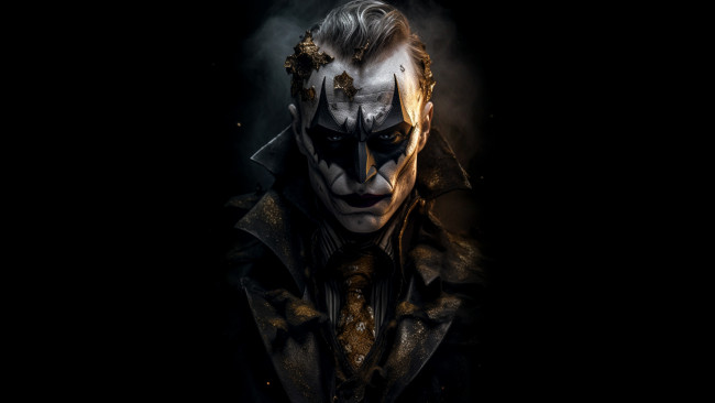 Обои картинки фото рисованное, кино,  мультфильмы, joker, batman, нейросети