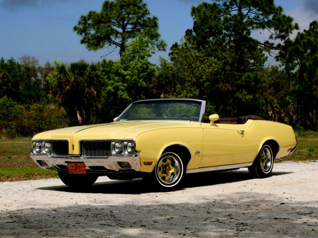Обои картинки фото 1970, oldsmobile, cutlass, supreme, convertible, автомобили