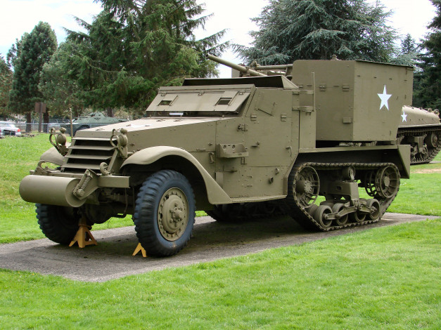 Обои картинки фото техника, военная, half-track, aa, m15a1