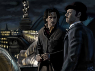 Картинка рисованные люди шерлок холмс доктор ватсон