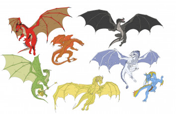 обоя рисованные, животные, сказочные, мифические, драконы