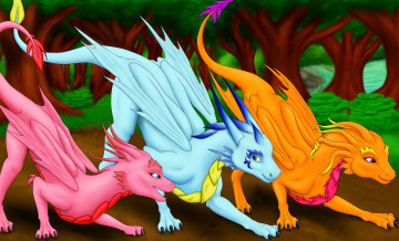Картинка рисованные животные сказочные мифические драконы
