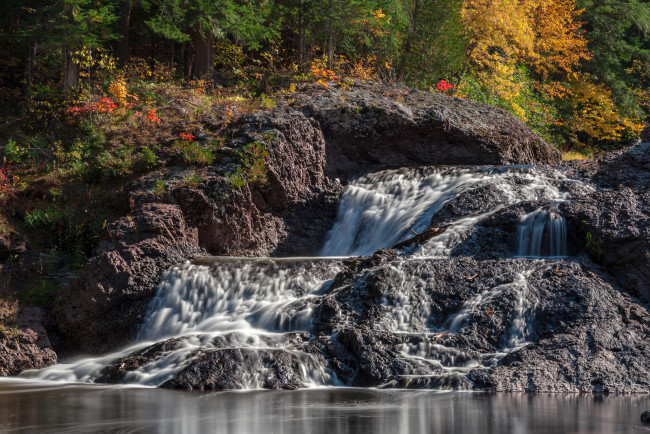 Обои картинки фото great, conglomerate, falls, michigan, природа, водопады, каскад, осень