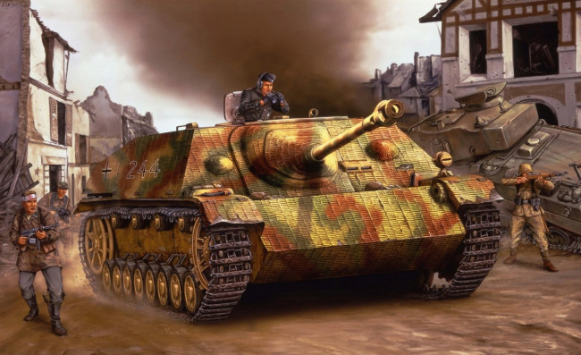 Обои картинки фото рисованные, армия, танк, город