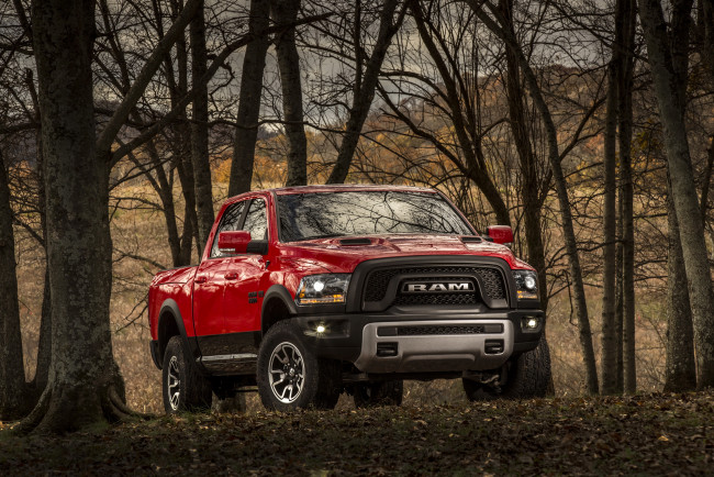 Обои картинки фото 2015 ram 1500 rebel, автомобили, dodge, металлик, ram, rebel, додже, красный