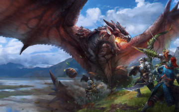 Картинка фэнтези драконы monster hunter
