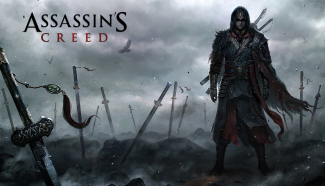 Обои картинки фото видео игры, assassin`s creed, мужчина, фон, униформа, меч