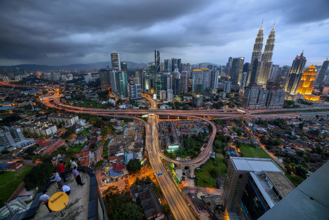 Обои картинки фото города, куала-лумпур , малайзия, близнецы, башни