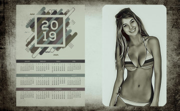 Картинка календари компьютерный+дизайн взгляд очки купальник улыбка девушка