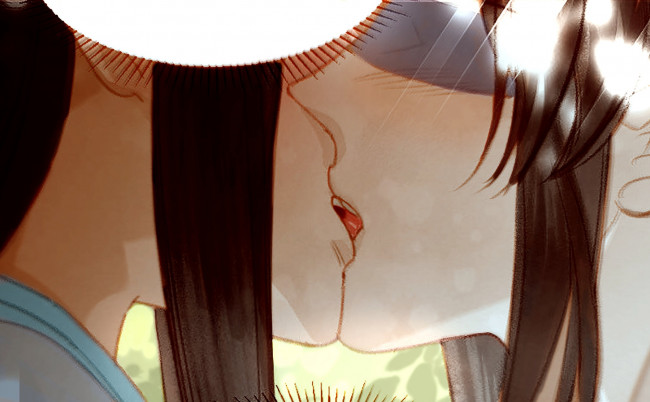 Обои картинки фото аниме, mo dao zu shi, вэй, усянь, лань, ванцзи, поцелуй