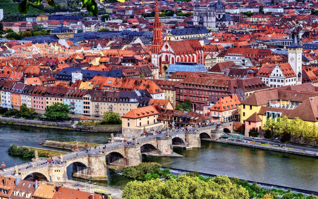 Обои картинки фото wurzburg, germany, города, - панорамы