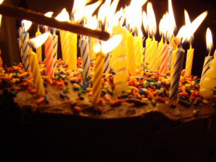 Картинка разное свечи торт