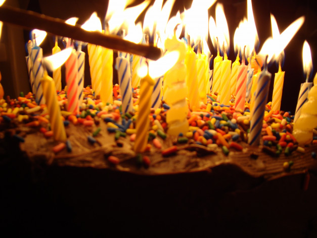 Обои картинки фото разное, свечи, торт