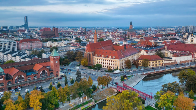 Обои картинки фото города, вроцлав , польша, панорама