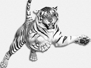 обоя рисованные, животные, тигры