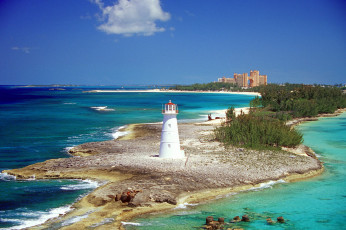 обоя bahamas, природа, маяки, маяк, остров, океан