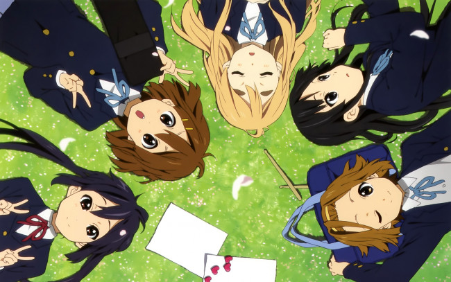 Обои картинки фото аниме, on, k-on