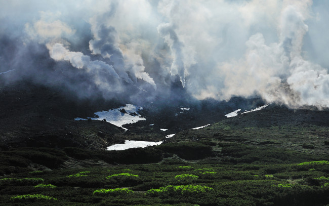 Обои картинки фото природа, стихия, Япония, тектонический, пояс, вулкан, гейзеры