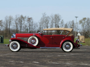 Картинка автомобили duesenberg cowl lagrande-union swb dual sj 523-2552 1934г city phaeton красный