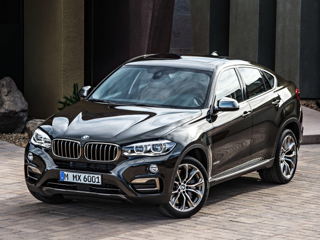 Обои картинки фото автомобили, bmw, x6, xdrive50i, 2014г, f16, темный